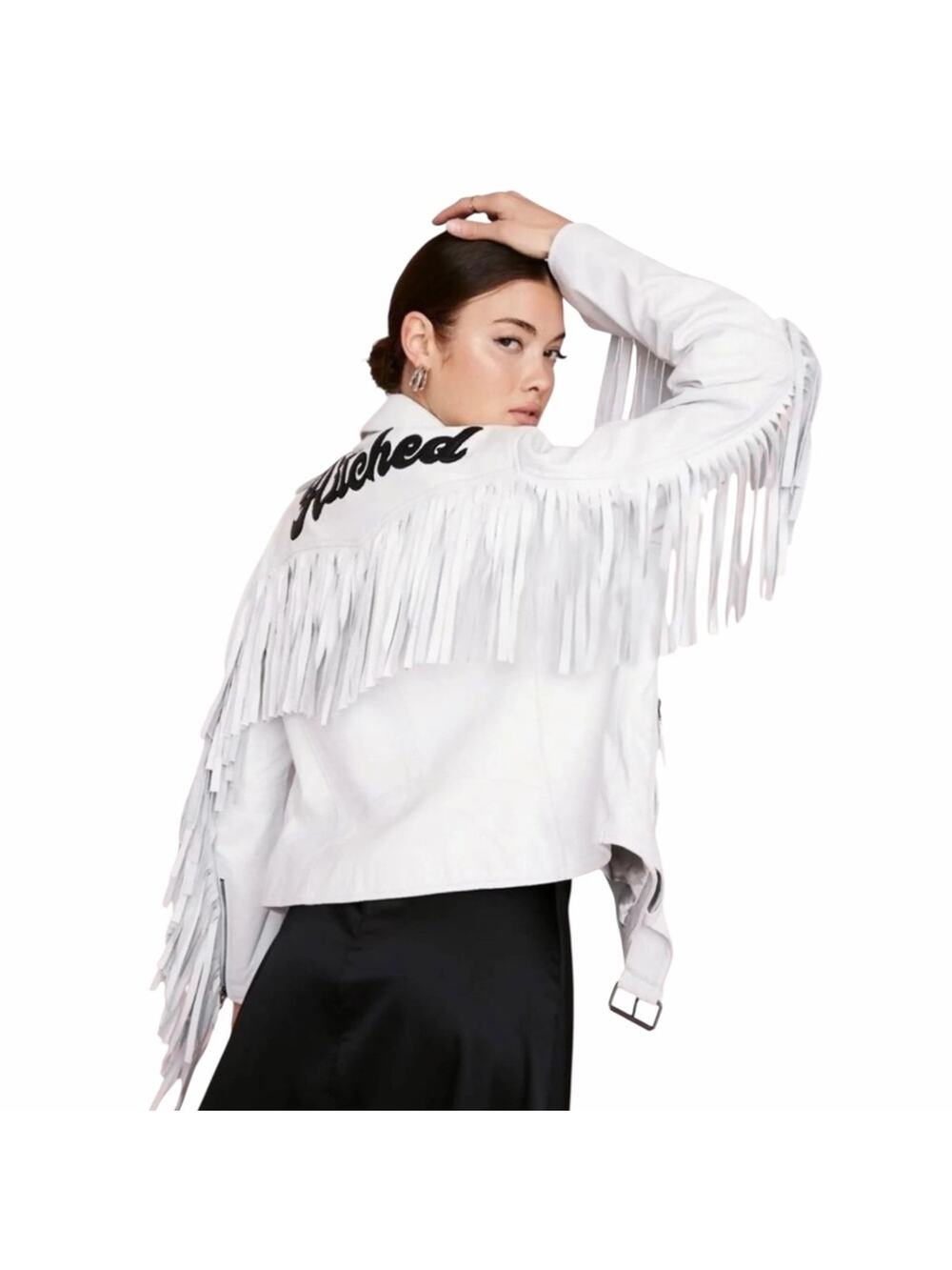 NWT Nasty Gal Hitched Bridal‎ Leather Fringe Jacket - Small